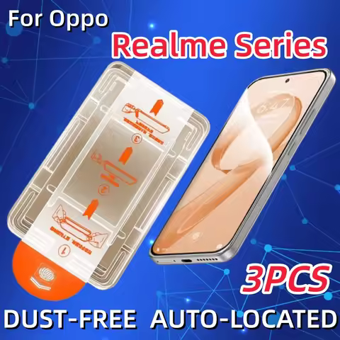 3Pcs For Oppo Realme 14 13Pro 12X 12 V30 V23 V15 Q5 Q3 Q2 GT8 GT7 GT6 Pro Dust Free Auto Tempered Gl