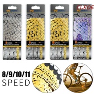 CLEOES Bicycle Chains Hybrid Cycle 116 links Half Hollow Chain Cycling 8/9/10 11 speed Mountain Bike Bicycle Parts