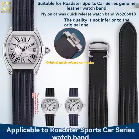 19mm nylon quick release strap for men's Cartier ROADSTER series w6206018 w620601 metal accessory wa