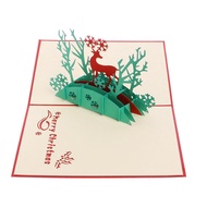 Greeting Card 3D Paper Cut Postcard Birthday Party Gift 1pc Deer Christmas