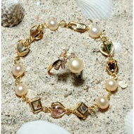 Gc73 BEESERTIFIC BRACELET LOMBOK PEARL RING GEMS LOVE BRACELET RHODIUM RING PEARL RIBBON RING FREE S