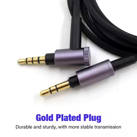 3.5mm Jack Aux Cable For Sony WH 1000 XM2 XM3 XM4 XM5 H900N 800 MDR 1000x ATH MSR7 Headphones 90 Deg