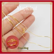 Kalung emas Gold 916 original 916 gold necklace for women choker couple necklace gift-new arrival Ac