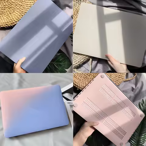 Newest Laptop Case for Macbook Air 13 15 M3 M2 Pro 14 16 Inch Cream Smooth Cover for MacBook Case Pr