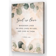 1 John 4 16 God Is Love Bible Verse Wall Art Scripture Poster Decoration Vertical Canvas Prints Wall