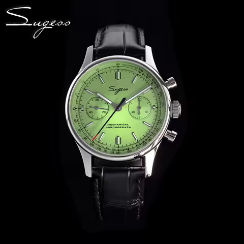 Sugess 1963 Pilot Mens Watch Chronograph Sapphire Crysta Mechanical Wristwatches Tianjin ST1901 Move
