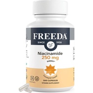 Freeda Niacinamide - Vitamin B3 Niacinamide 250 mg - Vegetarian No Flush Niacin Formula - B3 Vitamin