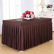 บ้านผ้าปูโต๊ะกระโปรงโต๊ะผ้าปูโต๊ะกระโปรงโต๊ะสำหรับงานเลี้ยงงานแต่งงาน Decor ผ้าปูโต๊ะประชุม