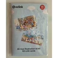 1 set of 2 brand new Ah Guo SG60 Ezlink cards with a folder