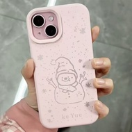 realme 10 pro 5g casing casing realme c15 Cute Winter Snowman Suitable for OPPOreno14 Phone Case a3x