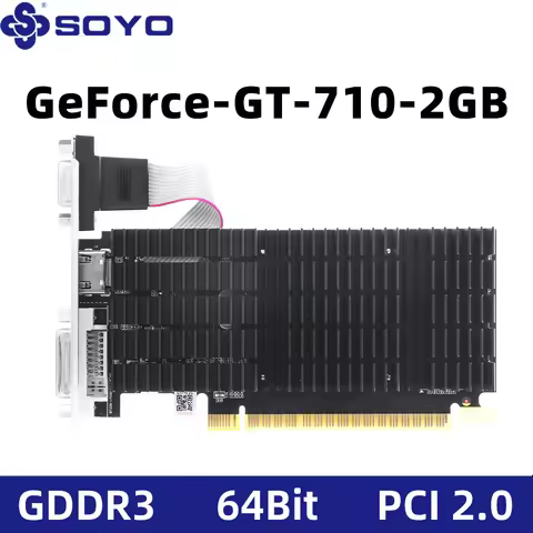 SOYO Graphics Cards NVIDIA GT710 2G GDDR3 64bit Video Card HDMI+DVI For Desktop Computer Components 