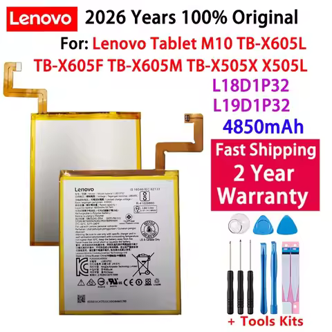 2026 Years L18D1P32 Tab Replacement Battery for Lenovo Tablet M10 TB-X605L TB-X605F TB-X605M TB-X505