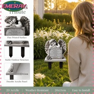 EMERAY Garden Angel Statue, Commemorative Design 5.11x7.8in Angel Tombstone Plaque, Beautiful Grey H