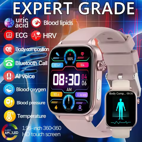 AI Diagnostic Detector Smart Watch Women Blood Lipid and Uric Acid Body Composition Test Women Menst