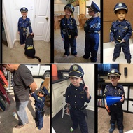 Mga Batang Pulis Kostum Set - Jacket, Pants, Justice Hero Boys Police Officer Uniform Cap &
