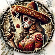 2D phẳng, [2D phẳng] 1 cái 8 X 8 Inch (20 X 20 Cm) Biển báo vòng hoa đầu lâu đường Ngày của người ch