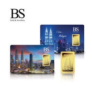 BS Jewellery 999.9 Pure Gold Bar Twin Tower 1.0g - F32