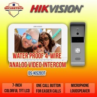 Hikvision DS-KIS203T Video Intercom Kit 7” Monitor Door Phone 4-Wire Unlock