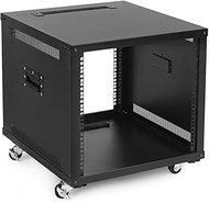 NavePoint 9U Portable Server Rack with Casters - 9U Network Rack Open Frame with Adjustable Rails, 1