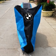 เสื้อกันฝนกันแดดสำหรับมอเตอร์ไซค์แบบมีที่นั่งแบบพับได้ BMW C400X/C400GT/C650GT พร้อมช่องเก็บของ ผ้าก