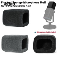 WYNEX 1pcs Mic Windscreen Cover, Noise Reduction Flocked Sponge Foam Microphone Muff, Professional W