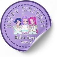 (Free Custom) Round Birthday Sticker - Kpop Demon Hunter (Huntrix)