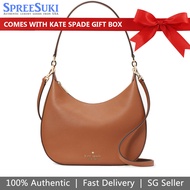 Kate Spade Handbag In Gift Box Crossbody Bag Sling Janie Pebbled Leather Shoulder Bag Warm Gingerbre