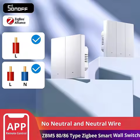 SONOFF ZBM5 SONOFF M5 Zigbee SwitchMan 80/86 Type Zigbee Smart Wall Switch Supports No Neutral/Neutr