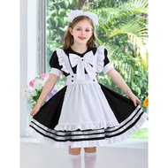 [Ready Stock] Halloween Children's Costume Black Maid Costume lolita Children's Clothing lolita Dres