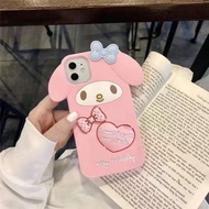 [Rijb] Sanrio My Melody hồng với dây đeo Ốp điện thoại cho Iphone 11 12 13 14 15 Pro Max Mini x XS X