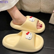 SEVEN KT Cat Slippers, Cartoon Anti-slip EVA Bathroom Shoes, 38-39 Yard Soft Soled Thickened Resilie
