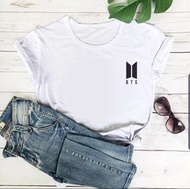 styles fashion-baju kaos atasan wanita print logo bts t-shirt - putih xl