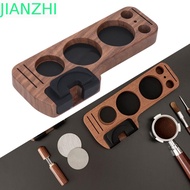 JIANZPH Coffee Tamping Station,  Wood Compact Design Tamper Station Base, Practical Storage Function