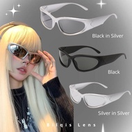 Y2K Skena SunGlasses Gorpcore Outfit Silver Black Mountain Glasses Y2K Ndaki Glasses [BILQIS ACC]