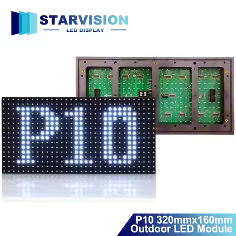 P10 Indoor LED Module 320x160 32x16 Pixels SMD Full Color 1/8 Scan HUB75 High Brightness RGB Adverti