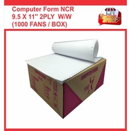 Computer Form NCR 9.5 X 11'' 2PLY  W/W (1000 FANS / BOX)