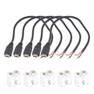 ELNONE 5PCS Micro USB Cable 2 Wire USB Pigtail Cable Micro USB Male to Open-end Cable 30cm 12inch 22