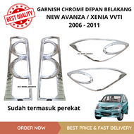 PAKET / SATUAN GARNISH CHROME DEPAN BELAKANG MOBIL NEW AVANZA XENIA VVTI 2006 - 2011 LIST CHROME LAM