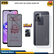 3IN1 Tempered Glass Oppo A56 5G/A56S/A56S 5G Anti-Scratch Full Cover Screen Protector Elegant