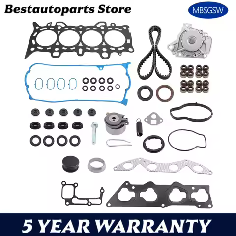 Engine Part Full Head Gasket Set Timing Belt Kit Water Pump Fit 1.7 L L4 GAS D17A1 For 01-05 Honda C