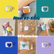 【High quality】For AIWA AT-X80Q Case DIY Peach Heart Colored Soft Silicone Earphone Case Casing Cover