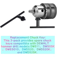 （3/Pack）N022653 Hammer Drill Chuck Key Replacement for DW511 DW505K DWE5010 DWD520 DWD520K DWD525K T