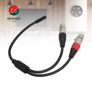 ORIENRI 1/8 Female To Dual XLR Female Cable, 30cm / 11.81in Professional Y Splitter Cord Wire, Plug 