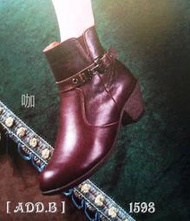 [ADD.B]精品皮鞋..2023年秋冬地之柏新款高級小牛皮中跟短靴..原價3680元..網售.1880元