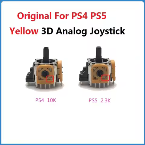 2Pcs Original For PS4 PS5 3D Yellow Analog Joystick Gamepad Rocker For Playstaion 5 PS4 PRO Slim Gam