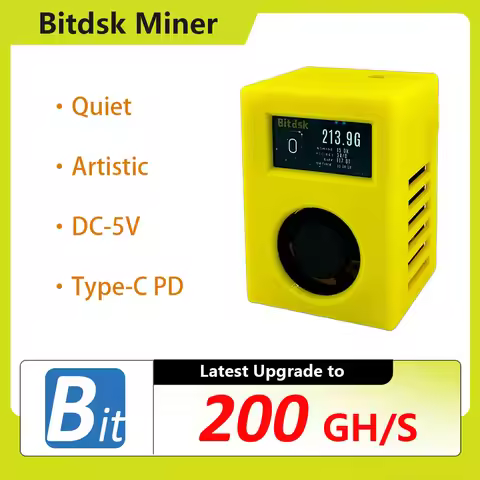 Bitdsk D12 200Gh/S BM1397 Bitcoin ASIC BTC Miner Solo Lottery Miner US/EU/UK/AU/BR PLUG with Type-C 