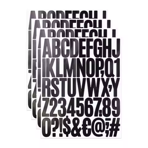 4 Sheets Letter Number Symbol Stickers 2 Inch Selfadhesive Letter Number Symbol Stickers Set 200 Pie