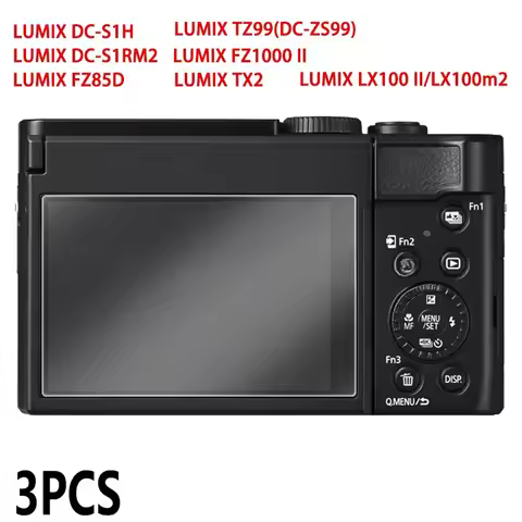 3pcs Screen Protector Tempered Glass Films 9H Film for Panasonic LUMIX DC-TZ99/ZS99/S1H/S1RM2/FZ85D/