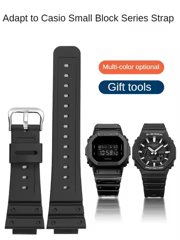 Suitable for C-asio Small Square Watch DW5600 GW-5000 5035 GW-M5610 Convex Silicone Watch Strap
