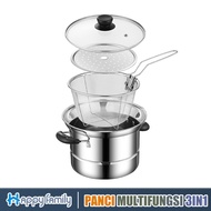 HappyFamily Cooking Pot 3in1 Panci Serbaguna 3IN1KUKUSGORENGREBUS  Uk Multi Pot 22cm